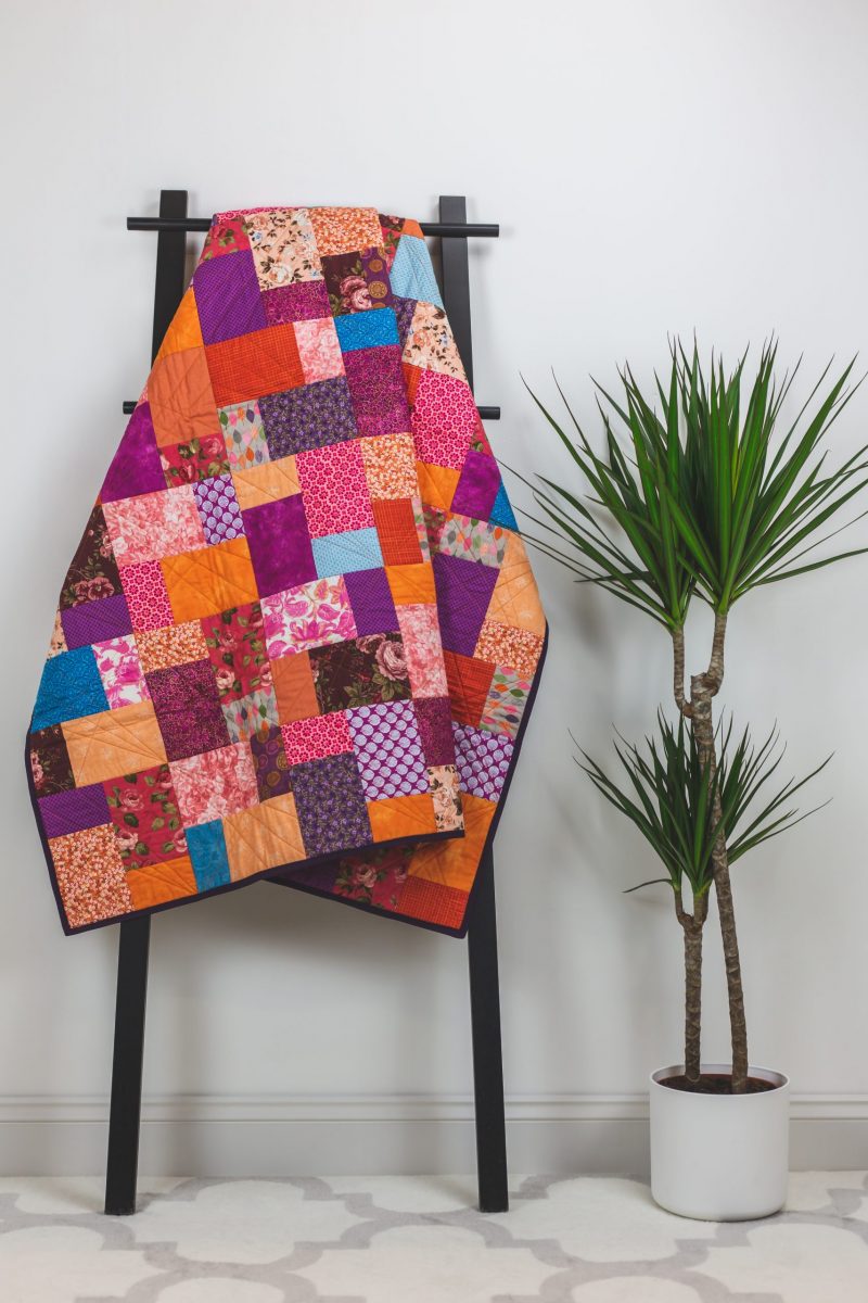 SOLD- tropical sunset quilt
