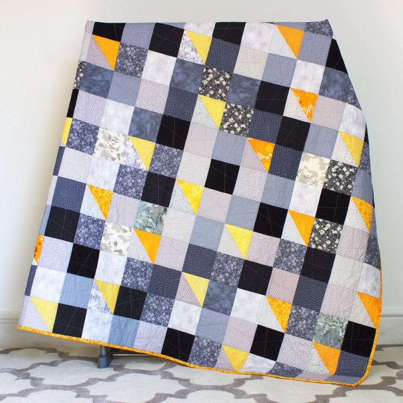 Grey and yellow quilt - Image 4