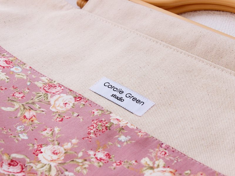 Large knitting bag- pink vintage floral - Image 3