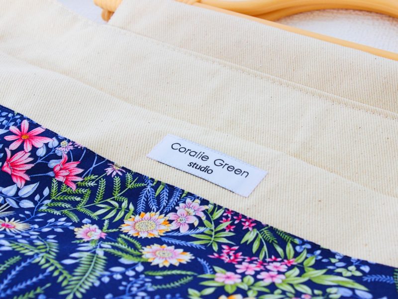 Large knitting bag- navy floral - Image 3