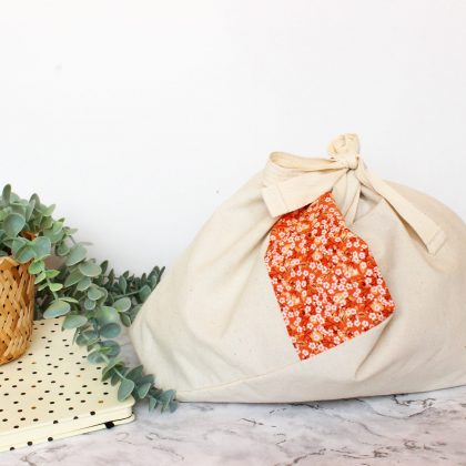 Knot bag- orange ditsy floral