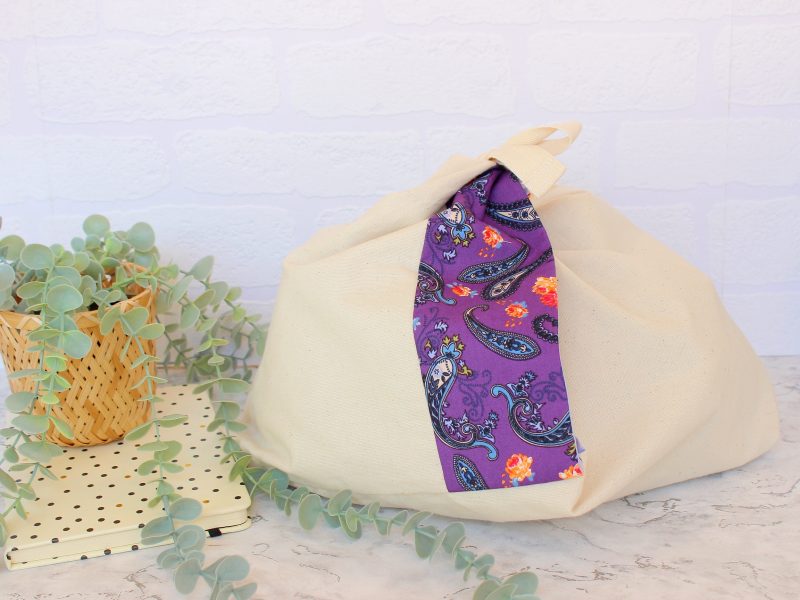 Knot bag- purple paisley