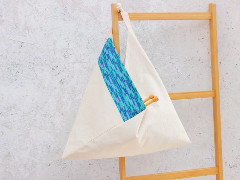Knot bag- teal dashes