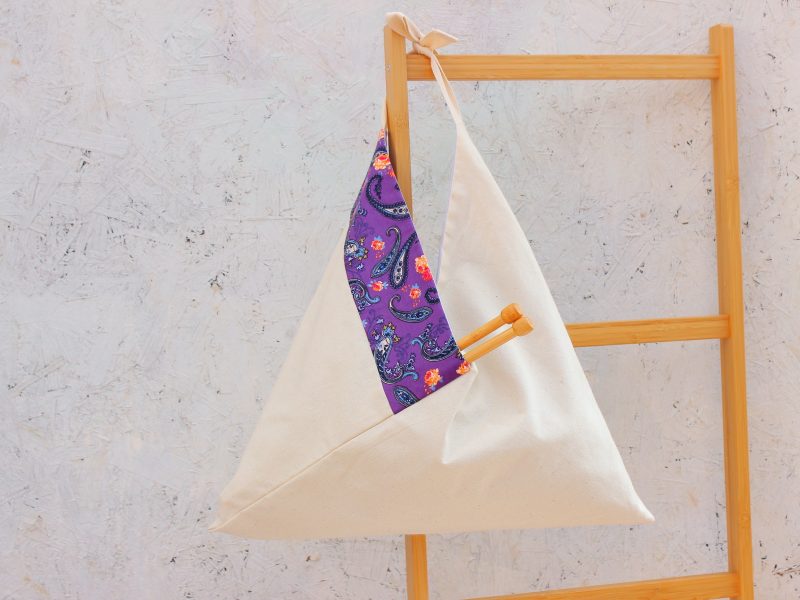Knot bag- purple paisley - Image 2