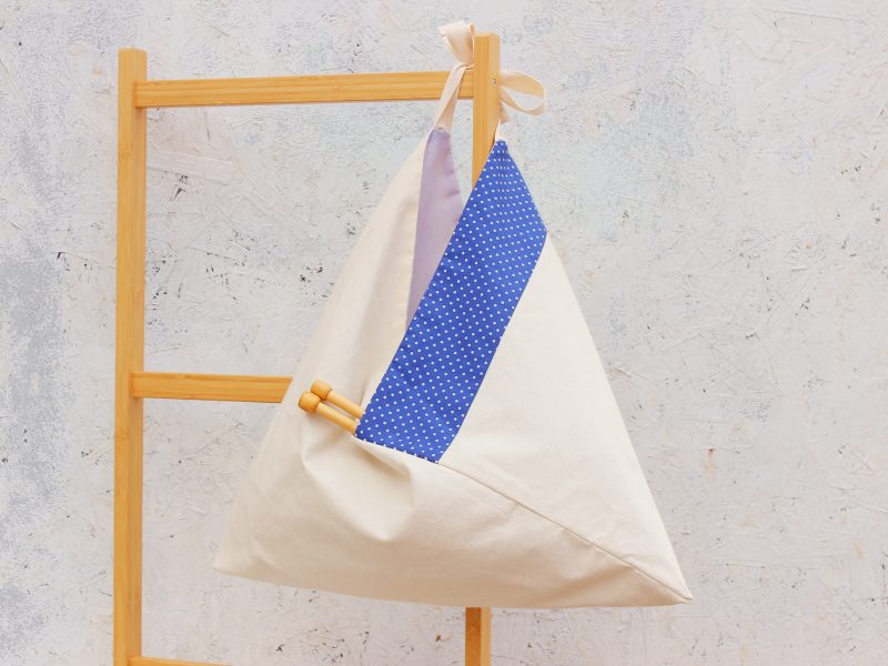 Knot bag- blue spotty - Image 3