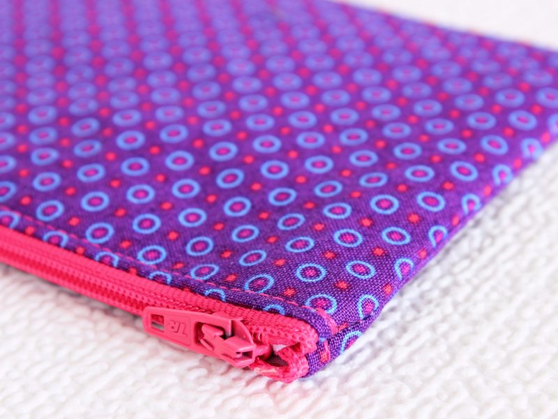 Mini zipped purse- purple pink dotty - Image 4
