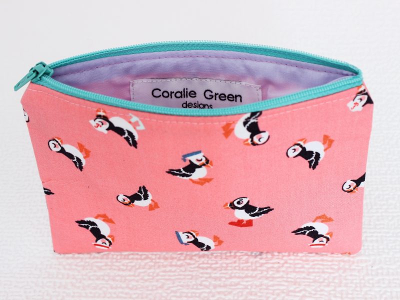 Mini zipped purse- puffins - Image 2