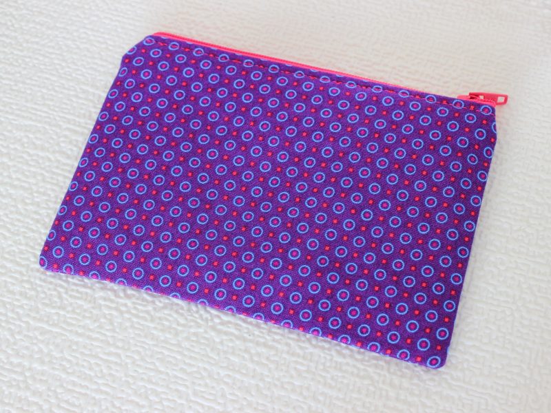 Mini zipped purse- purple pink dotty - Image 3
