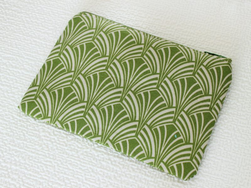 Mini zipped purse- green art deco - Image 4