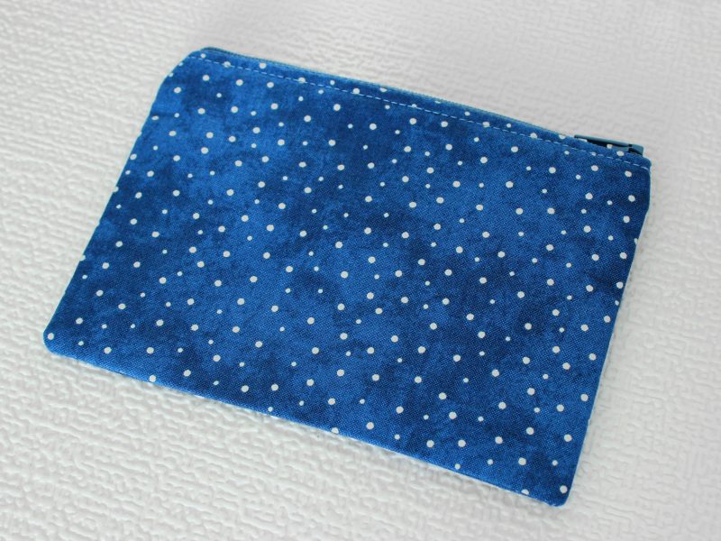 Mini zipped purse- blue spotty - Image 2