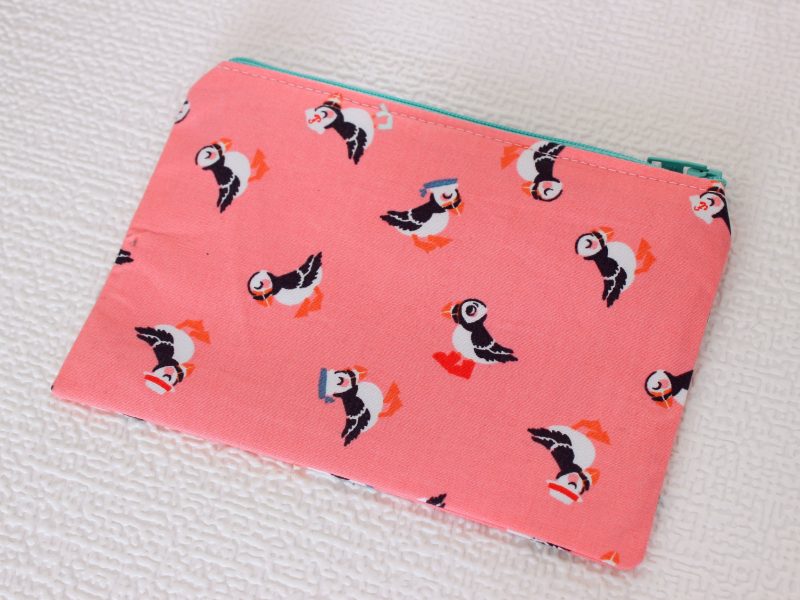 Mini zipped purse- puffins - Image 3