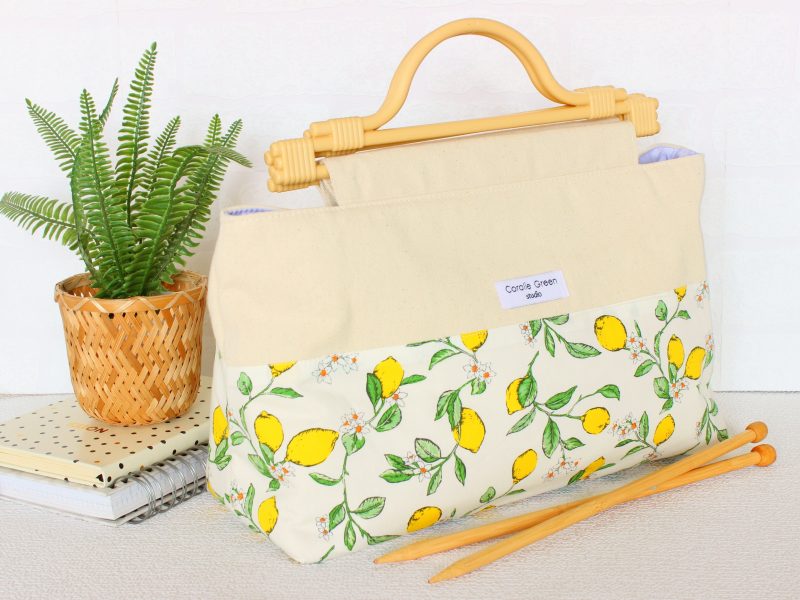 Large knitting bag- lemons