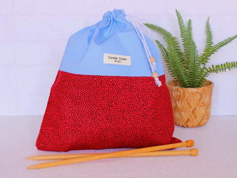 Drawstring bag- red spotty - Image 2