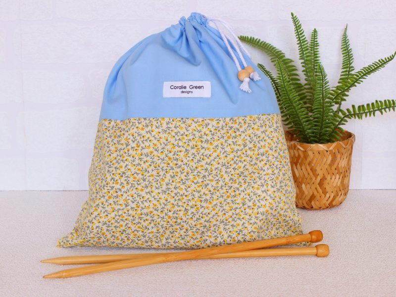 Drawstring bag- ditsy yellow flowers - Image 2