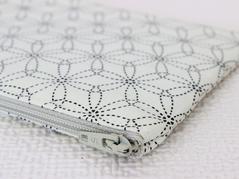 Mini zipped purse- cream sashiko - Image 2
