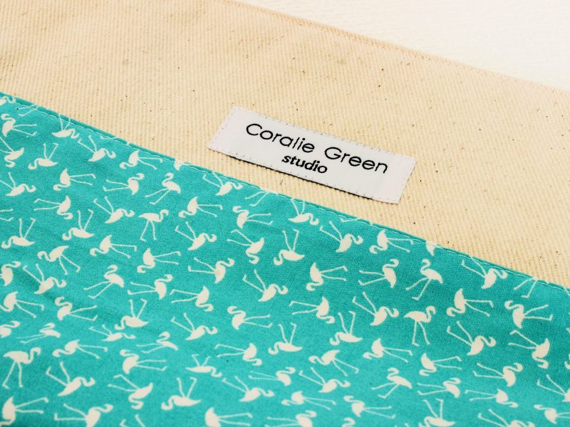 Medium pouches- turquoise flamingoes - Image 3