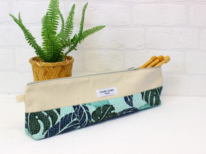 Knitting needle storage- green monstera - Image 3