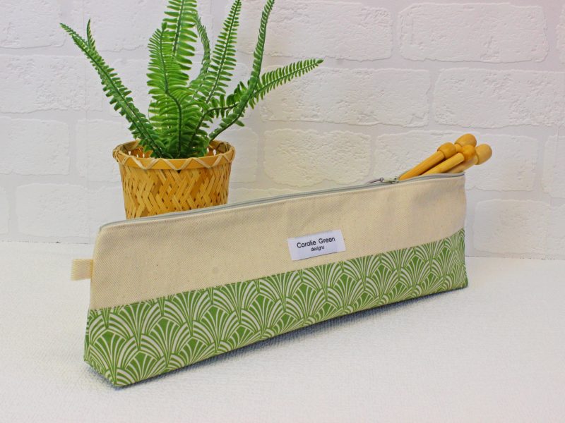 Knitting needle storage- green art deco - Image 3