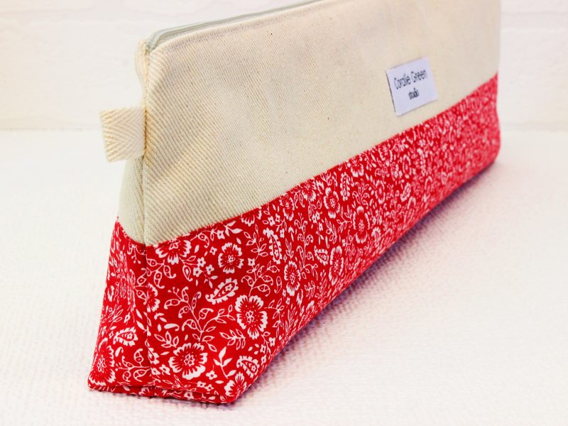 Knitting needle storage- red white floral - Image 3