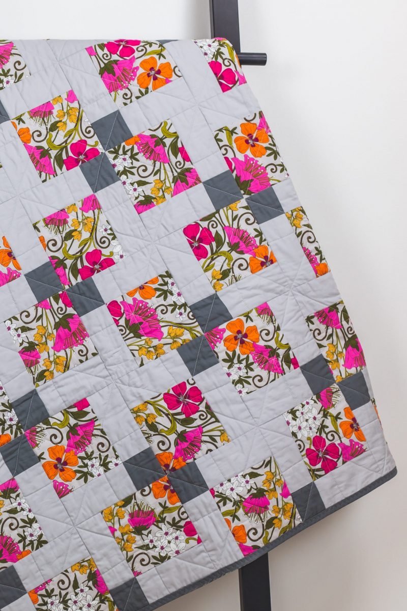 Modern pink and grey quilt - Image 3