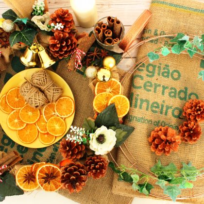 Rustic Christmas wreath making