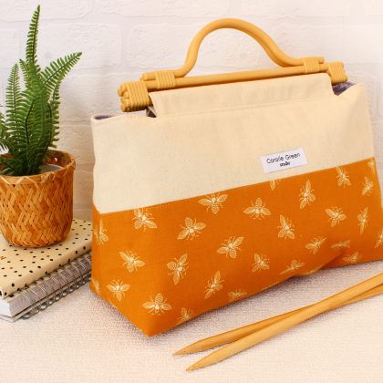 Large knitting bag- mustard bees
