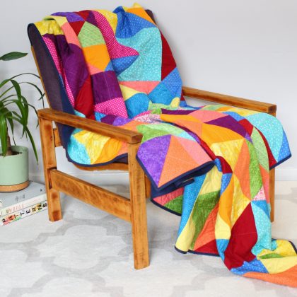 Rainbow geometric quilt