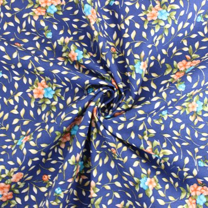 Blue floral with leaves